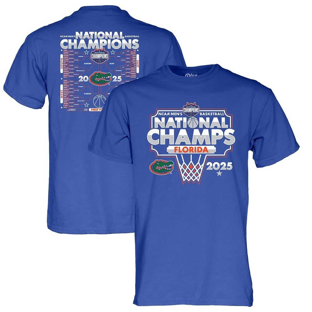 Youth Blue 84 Royal Florida Gators 2025 NCAA Men's Basketball National Champions Bracket T-Shirt