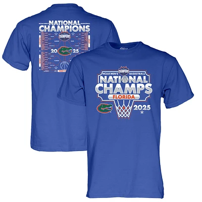 Youth Blue 84 Royal Florida Gators 2025 NCAA Men's Basketball National Champions Bracket T-Shirt