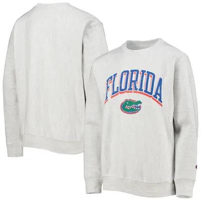 Florida Gators Champion Youth Reverse Weave Pullover Sweatshirt - Heathered Gray