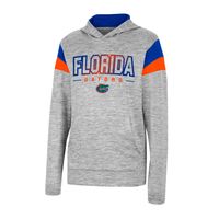 Youth Colosseum Heather Gray Florida Gators Tartookas Long Sleeve Hoodie T-Shirt