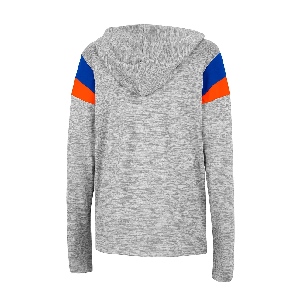 Youth Colosseum Heather Gray Florida Gators Tartookas Long Sleeve Hoodie T-Shirt