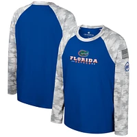 Jeune Colosseum Royal/Camo Florida Gators OHT Appréciation militaire Dark Star Raglan T-shirt à manches longues