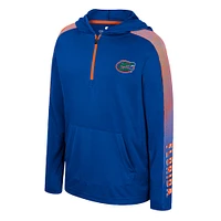 Youth Colosseum Royal Florida Gators Lumen Long Sleeve Quarter-Zip Hooded Windshirt