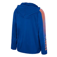 Youth Colosseum Royal Florida Gators Lumen Long Sleeve Quarter-Zip Hooded Windshirt