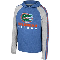 T-shirt à capuche manches longues Colosseum Royal Florida Gators Ned Raglan pour jeunes