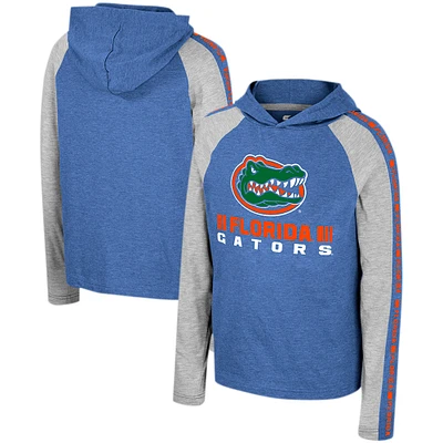 T-shirt à capuche manches longues Colosseum Royal Florida Gators Ned Raglan pour jeunes