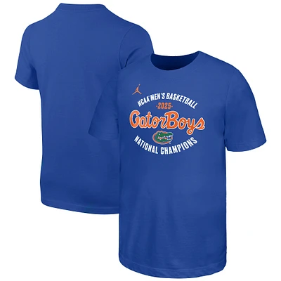 T-shirt Jordan Brand Royal Florida Gators pour jeunes, champions nationaux de basketball NCAA 2025, GatorBoys