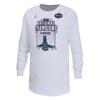 Youth Jordan Brand  White Florida Gators 2025 NCAA Men's Basketball National Champions Expressive Long Sleeve T-Shirt