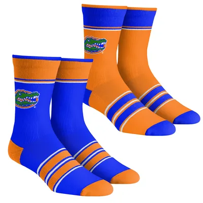 Florida Gators Rock Em Socks Youth Multi-Stripe 2-Pack Team Crew Sock Set