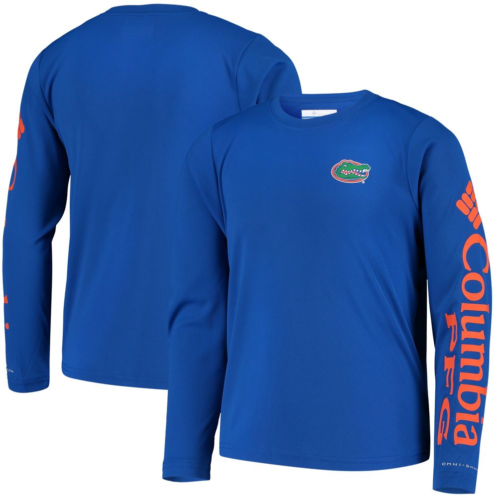 Youth Royal Florida Gators PFG Terminal Tackle Long Sleeve Omni-Shade T-Shirt