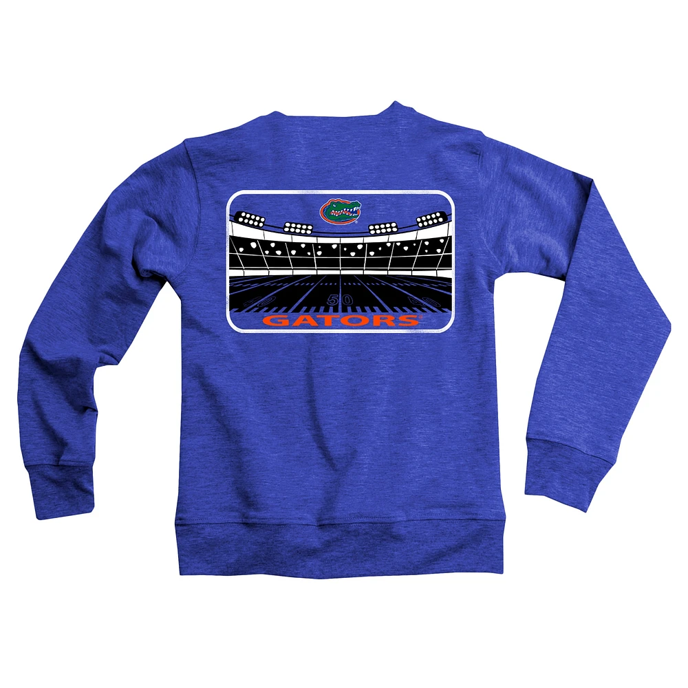 Youth Wes & Willy Royal Florida Gators Tri-Blend Go Wild Pullover Sweatshirt