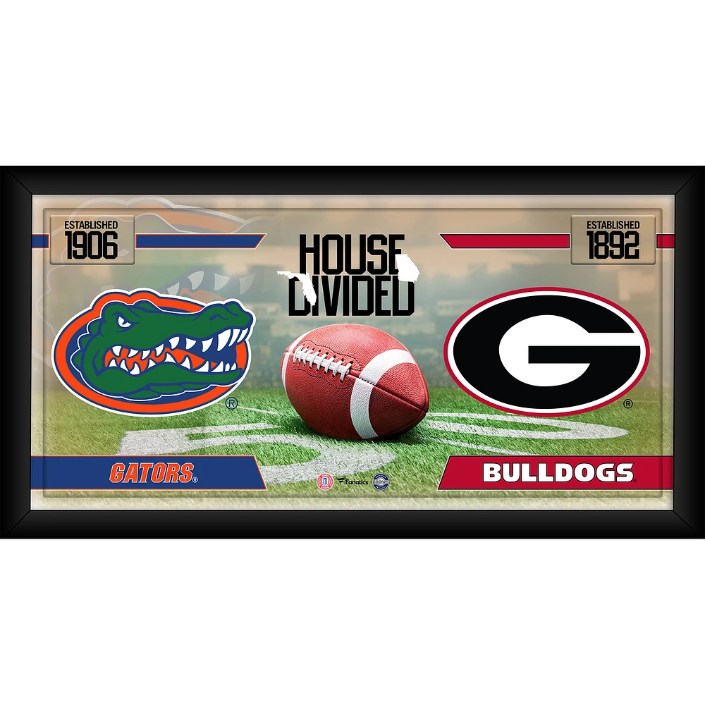Florida Gators vs. Georgia Bulldogs Framed 10" x 20" House Divided Football Collage