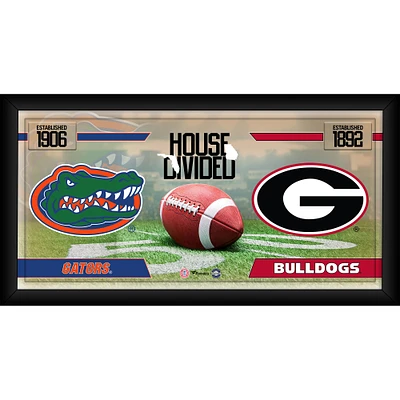 Florida Gators vs. Georgia Bulldogs Framed 10" x 20" House Divided Football Collage