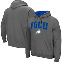 Men's Colosseum Charcoal Florida Gulf Coast Eagles Arch & Logo 3.0 Pullover Hoodie