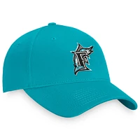 Men's Fanatics Aqua Miami Marlins Cooperstown Collection Core Adjustable Hat