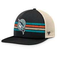 Men's Fanatics Black/Natural Florida Marlins Cooperstown Collection Powers Snapback Hat