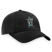 Men's Fanatics Black Florida Marlins Cooperstown Collection Core Adjustable Hat