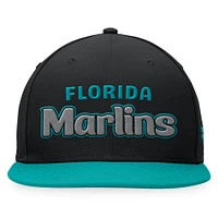 Casquette ajustée Hurler Fanatics pour hommes, noire, Florida Marlins, collection Cooperstown