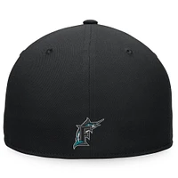 Casquette ajustée Hurler Fanatics pour hommes, noire, Florida Marlins, collection Cooperstown