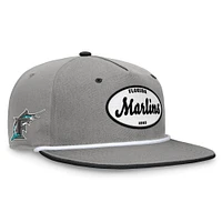 Casquette Snapback Iron Golfer Fanatics pour hommes, gris Florida Marlins Cooperstown Collection