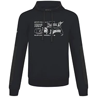 Men's Levelwear  Black Florida Marlins Cooperstown Collection Bombay Campaign Pullover Hoodie