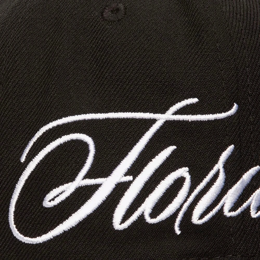Casquette snapback Just Don x MLB Lux Script noire des Florida Marlins de Mitchell & Ness pour homme