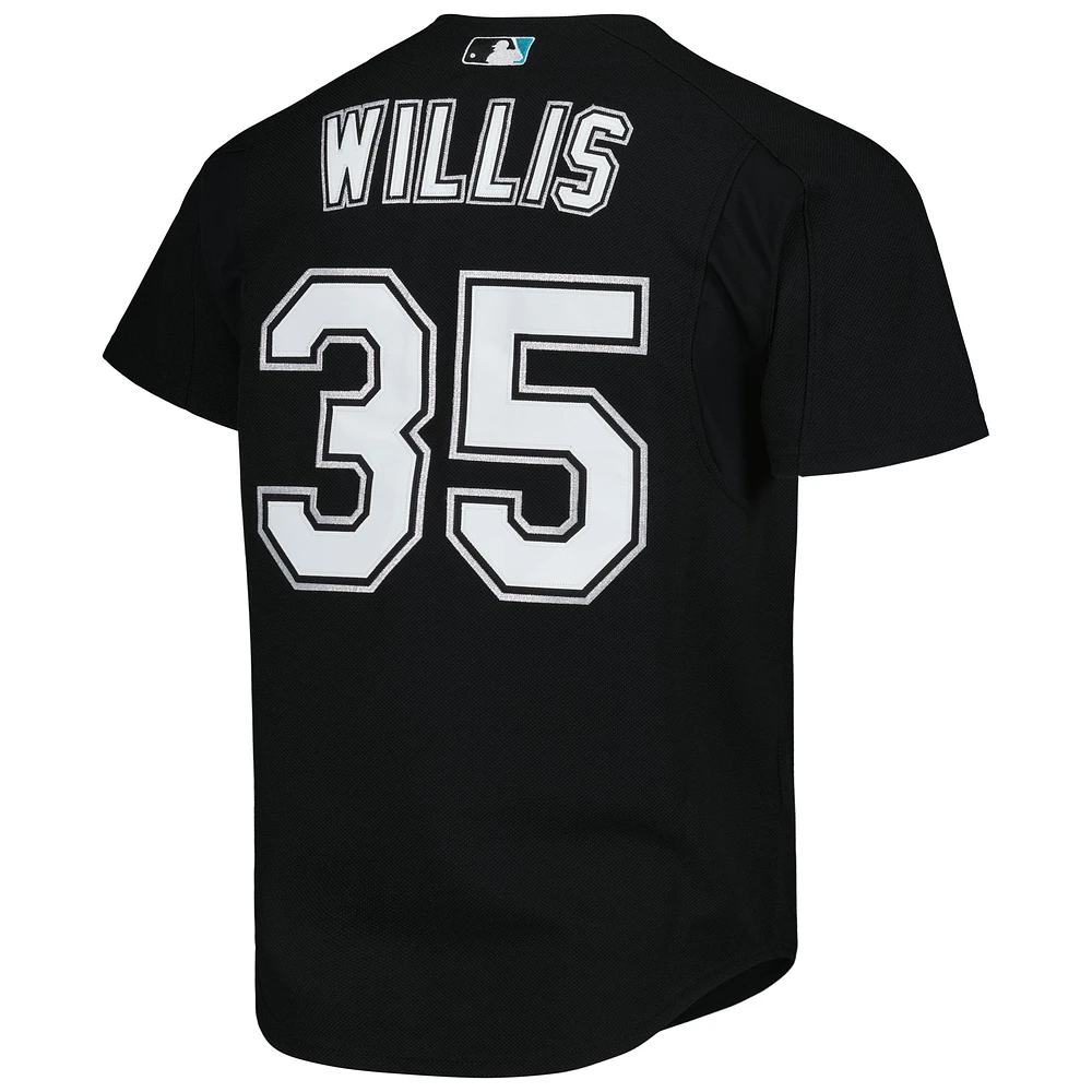 Men's Mitchell & Ness Dontrelle Willis Black Florida Marlins Cooperstown Collection Mesh Batting Practice Button-Up Jersey