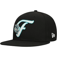 Men's New Era Black Florida Marlins Cooperstown Collection Duo Logo 2.0 59FIFTY Fitted Hat