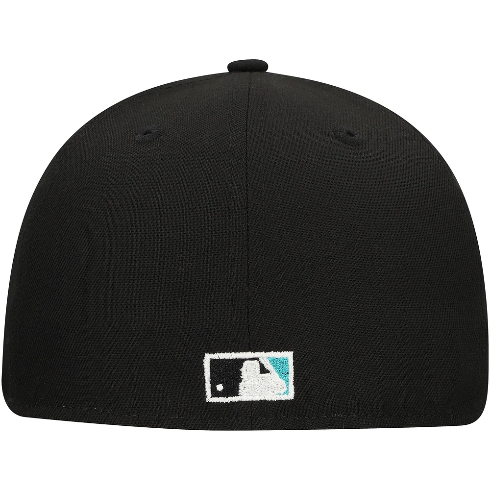 Casquette ajustée Cooperstown Collection Duo Logo 2.0 59FIFTY pour homme New Era noire Florida Marlins