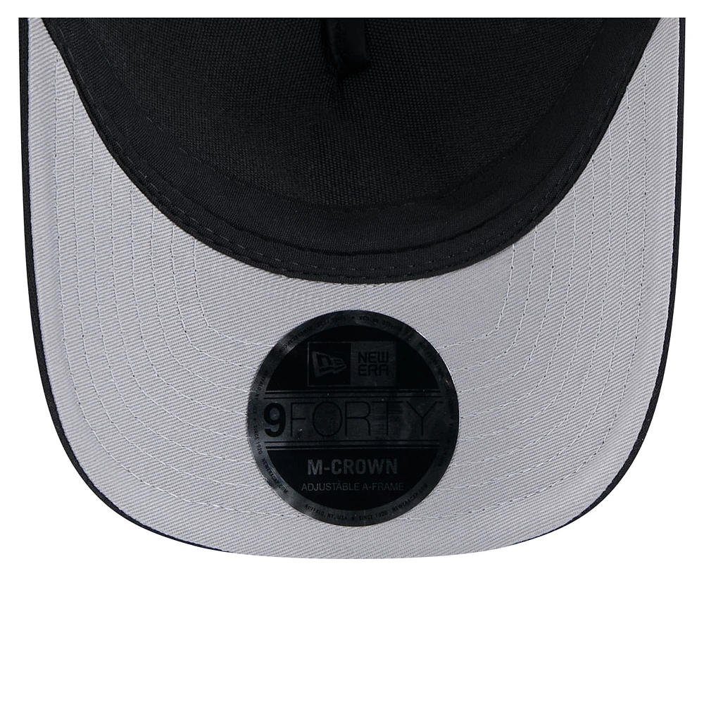 Men's New Era Black Florida Marlins Cooperstown Collection Gradient 9FORTY A-Frame M-Crown Trucker Adjustable Hat