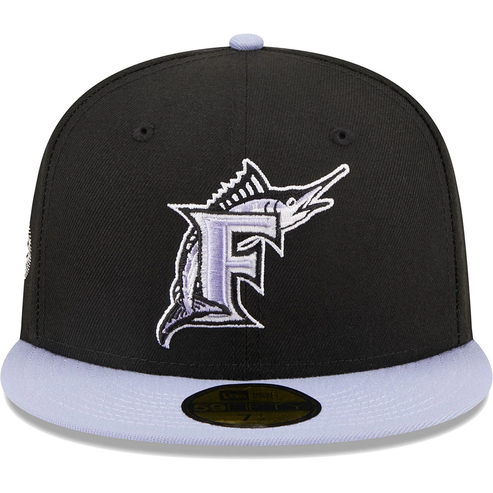 Casquette ajustée 59FIFTY avec écusson latéral de la collection Florida Marlins Cooperstown New Era pour homme