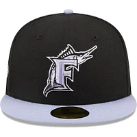 Casquette ajustée 59FIFTY avec écusson latéral de la collection Florida Marlins Cooperstown New Era pour homme