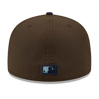 Casquette ajustée 9FIFTY Florida Marlins Walnut New Era pour homme, marron/bleu marine