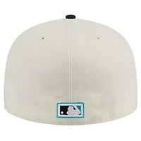 Men's New Era Cream Florida Marlins Cooperstown Collection Chrome 59FIFTY Fitted Hat