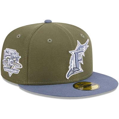 Casquette ajustée 59FIFTY Florida Marlins New Era pour homme, olive/bleu