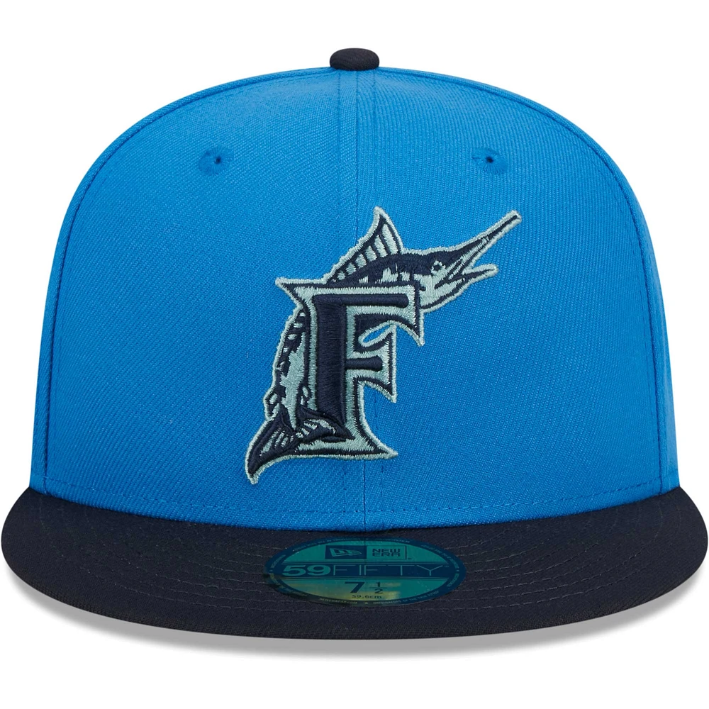 Casquette ajustée 59FIFTY Royal Florida Marlins New Era pour homme