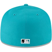 Men's New Era Teal Florida Marlins Cooperstown Collection Turn Back The Clock 59FIFTY Fitted Hat