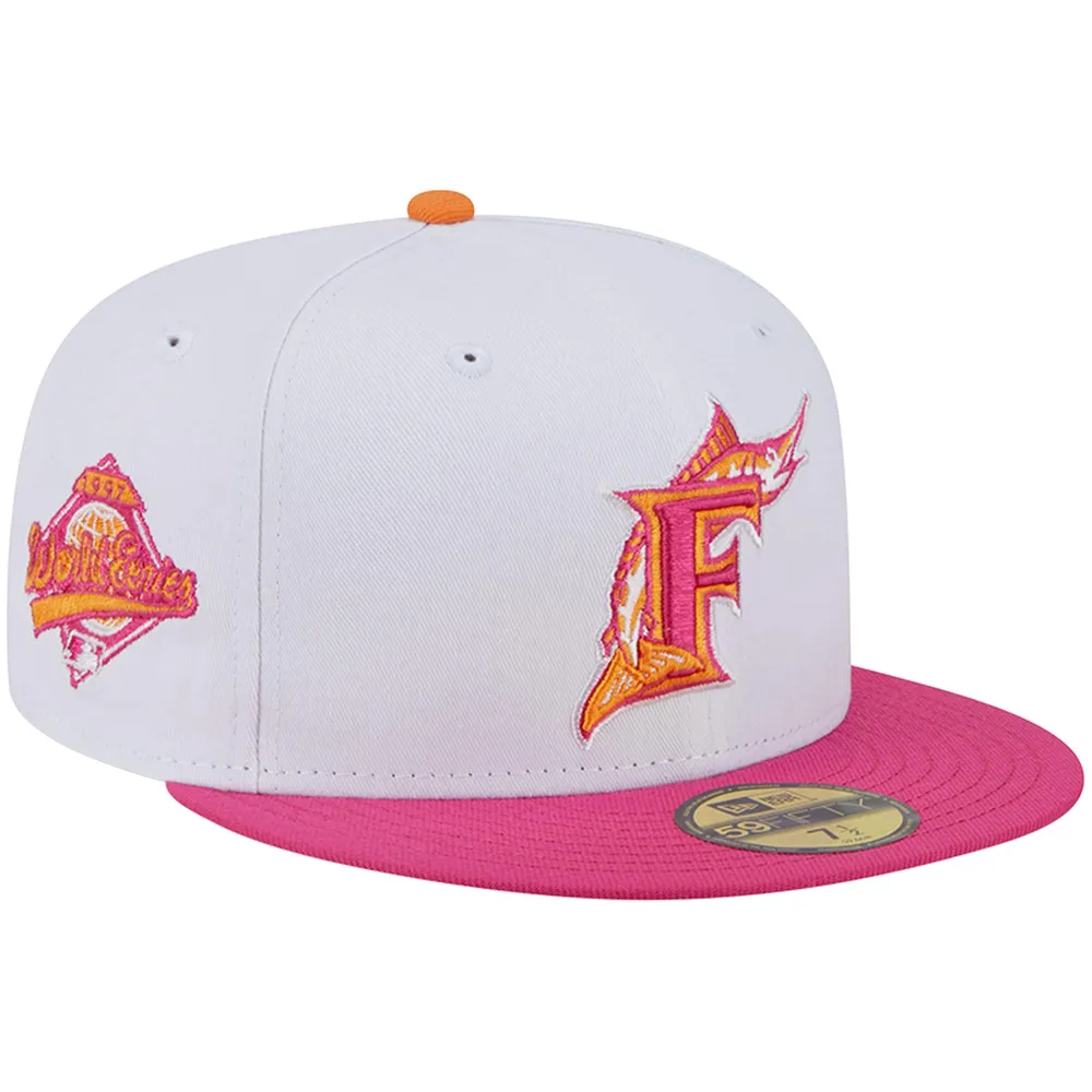 Casquette ajustée New Era Florida Marlins 1997 World Series 59FIFTY pour homme, blanc/rose