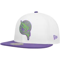 Casquette ajustée 59FIFTY pour homme avec écusson latéral Florida Marlins New Era blanche