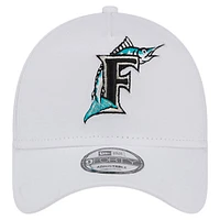 Men's New Era White Florida Marlins TC A-Frame 9FORTY Adjustable Hat