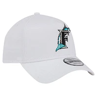 Men's New Era White Florida Marlins TC A-Frame 9FORTY Adjustable Hat
