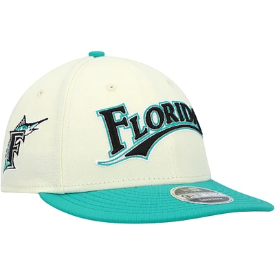 Casquette Snapback 9FIFTY Low Profile New Era x Felt Cream des Marlins de la Floride pour hommes