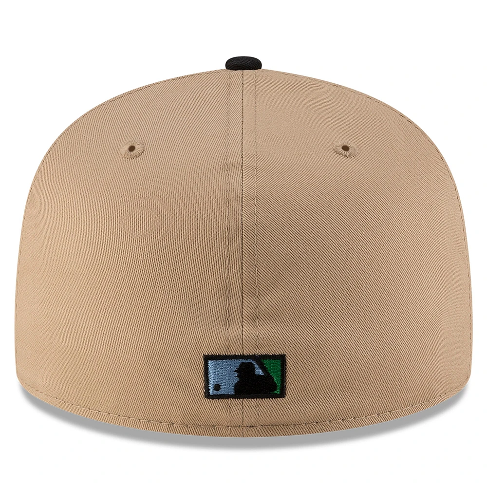 Men's New Era x Just Don Light Beige/ Black Florida Marlins Earth Day 59FIFTY Fitted Hat