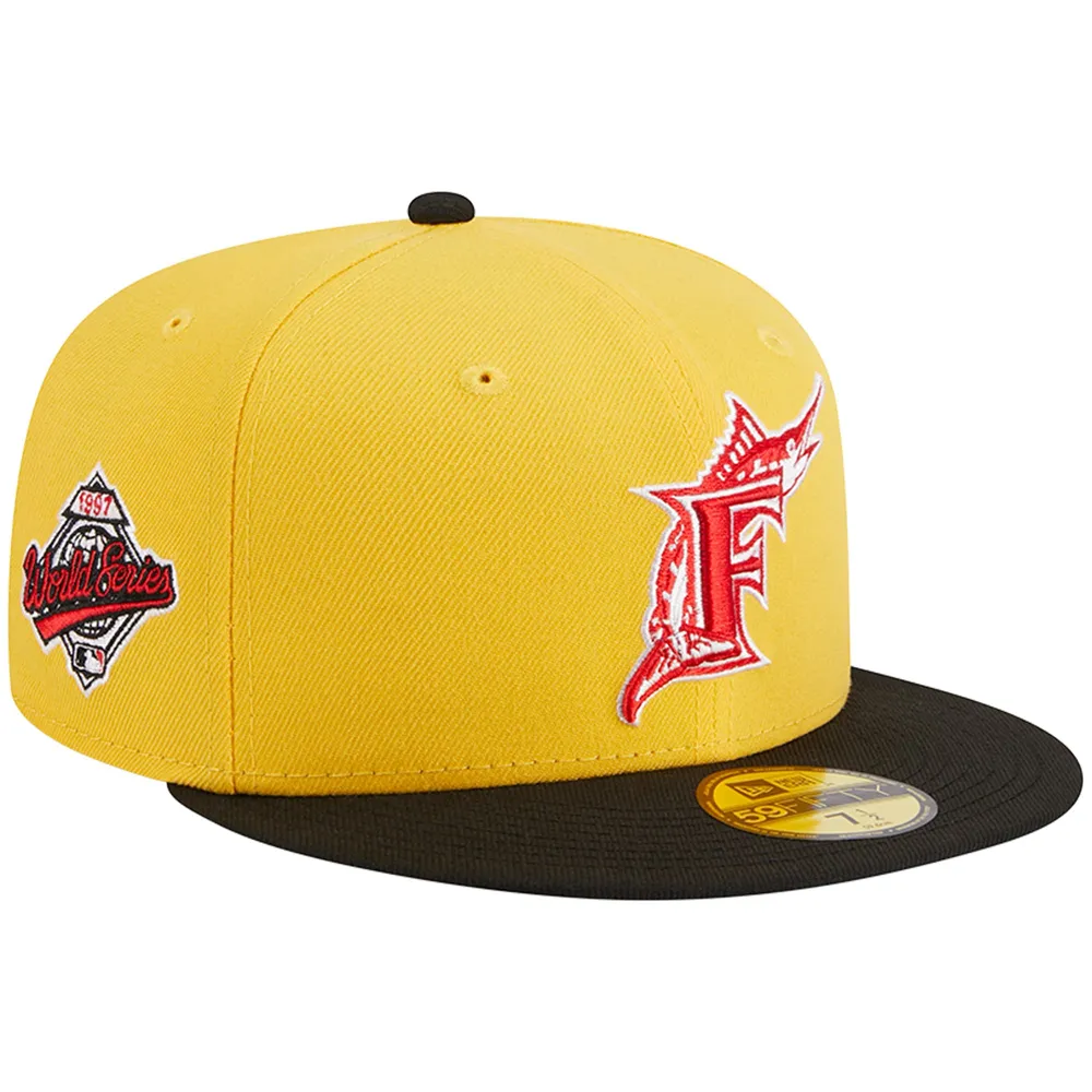 Casquette ajustée 59FIFTY Grilled Florida Marlins New Era pour homme, jaune/noir