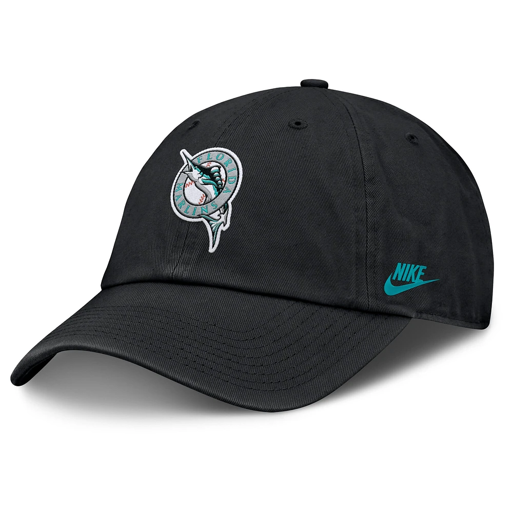 Men's Nike Black Florida Marlins Club Adjustable Hat