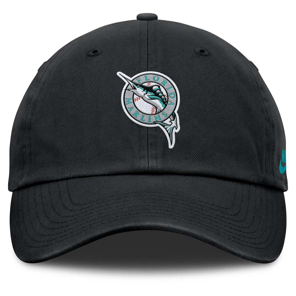 Men's Nike Black Florida Marlins Club Adjustable Hat