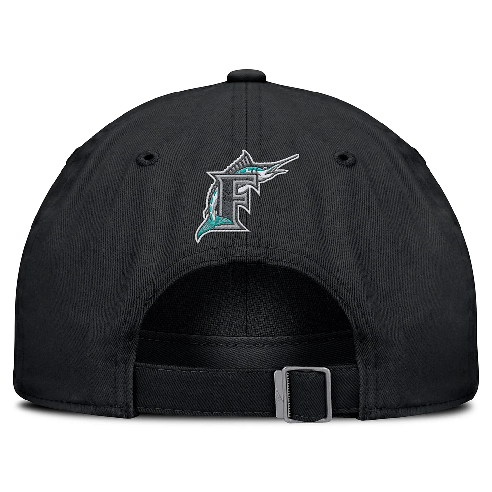Men's Nike Black Florida Marlins Club Adjustable Hat