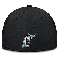 Men's Nike Gray/Black Florida Marlins Rise Swoosh Performance Flex Hat