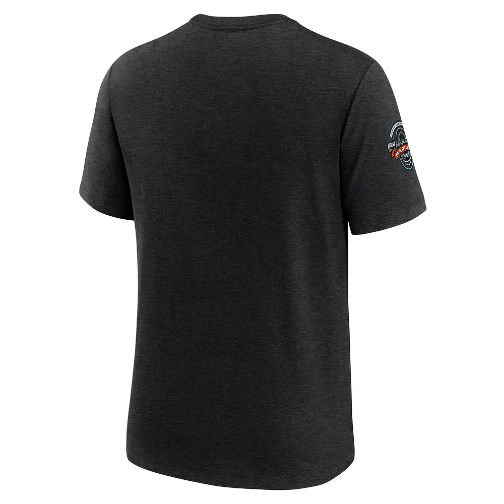 Men's Nike Heather Black Florida Marlins Cooperstown Collection Eras Tri-Blend T-Shirt