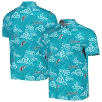 Polo à imprimé Puamana de la collection Cooperstown des Marlins Floride bleu sarcelle Reyn Spooner pour homme